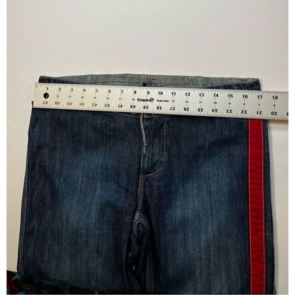 Vintage Polo Ralph Lauren Jeans Co Y2K 90's Lace Up Denim w Red Straight Size 8 - Picture 5 of 8
